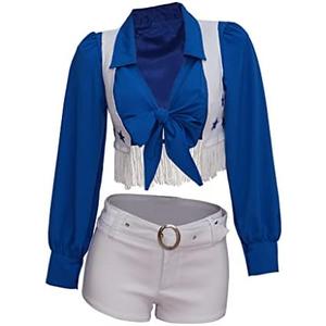 MyheroCos Women's Star Sexy Cheerleader Costume High School Cheerleading Uniform Sports Team Two Piece Set M