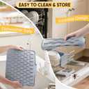 Silicone Dish Drying Mat for Kitchen Counter, Non-Slip Draining Mat Kitchen Drain Mats for Counter, Dish Drying Pad with Drain Lip for Kitchen Undercounter Sink (Gray, 15.7"x12.6")