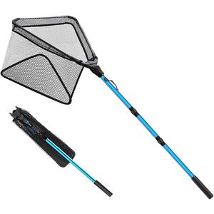 SAN LIKE Fishing Net Fish Landing Net Collapsible Fish Net with Anti-Slip Telescoping Rubber Pole Handle for Kids Adults in Saltwater Freshwater Multi-Size Extending to 37/42/43/51/69/71/89/98inch, 12 inches x 89 inches / 0.39 inches / 89"