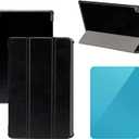 Tri-Fold Case Compatible with Huawei Mediapad M5 10.8 inch (CMR-AL09/CMR-W09), Includes a Screen Protector - Premium PU Leather Tri-Fold Cover with Auto Sleep/Wake (Black, One Size)