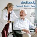 Toilet Seat Risers for Seniors, Raised Toilet Seat with Handles, Adjustable Height & Width, Heavy Duty Up to 550lb Handicap Elevated Toilet Seat for Elderly, Pregnant, Fit Any Toilet