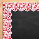 72 Feet Valentine's Day Love Heart Border Trim for Valentine Classroom Bulletin Board Decorations