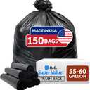 Reli. 55-60 Gallon Trash Bags Heavy Duty | 150 Count | 50-60 Gallon | Large Black Garbage Bags | Made in USA