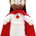 Yelakey Jesus Plush Jesus Stuffed Doll Religious Plushie Toy for Kids Christmas Easter 13" (Red)
