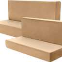Buryeah 2 Set RV Dinette Cushion Covers Booth Set Furniture Protector for Sofa Seat Camper Car Couch, 2 Backrest and 2 Bench Cover(Camel,Velvet)