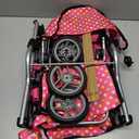 Exquisite Buggy, Twin Doll Stroller with Diaper Bag and Swivel Wheels & Adjustable Handle - Pink & Polka Dot Design