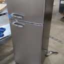 Frigidaire EFR753, 2 Door Apartment Size Refrigerator with Freezer, Retro Chrome Handle, 7.5 cu ft, Platinum Series, Stainless steel, 7.5 (Silver)