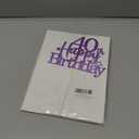 3 x Glittery 40th Happy Birthday Cake Topper with Star,Personalised 40 Birthday Cake Toppers Party Decorations Party Supplies for Men Women Purple Silver