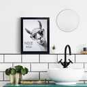 Bathroom Picture Wall Decor, Framed Black and White Bathroom Wall Art, Cheeky Llama Funny Canvas Print Painting, 10"x8"