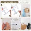 Valentine Day over Door Towel Rack with 5 Hook Detachable Towel Holder Organizer Metal Cloth Hanger Farmhouse Wall Decor Love You Bye Sign Gift for Housewarming Living Room Decoration(White)