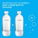 Sodastream Dishwasher Safe 1L Classic DWS Carbonating Bottle White (twinpack), Pack of 2