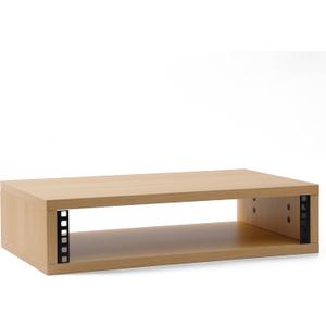 Desktop Studio Rack 2U/3U/4U Shallow Wooden Stand for Many 19-Inch Rack-Style Audio Devices, Tabletop Mount (Natural Finish, 2U)
