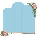 Set of 3 Wedding Arch Backdrop Cover,Round Top Spandex Fitted Arch Cover for Baby Party Birthday Banquet Shower (Blue, 6-6.6-7.2-FT)