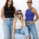 ATHMILE Womens Double Lined Crop Tank Tops Casual Basic Shirts Sleeveless Workout Tops Cute Summer Clothes Teen Girls (White, M)