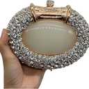 XNSYMJD Stones Clutch Women Luxury Crystal Evening Bag Rhinestone Evening Bag for Party and Wedding Unique Agate Stones Evening Bags Gold