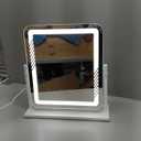 FENNIO Vanity Mirror with Lights, 12" x 16" Lighted Makeup Mirror with Smart Touch Control, 3 Color Modes & Brightness Adjustable, LED Makeup Mirror with 10X Magnification, 360 Rotation for Bedroom (White)