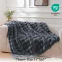 2 x BENVWE Faux Fur Throw Blanket for Couch Cozy Fuzzy Soft Plush Fluffy Thick Luxury Minky Bubble Blanket for Living Room Home Decor Fathers Day Birthday Gifts for Women and Men, Grey, 51" x 63"