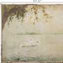 Creative Co-Op Vintage Swans Wood Framed Wall Dcor, 37.5"L x 31.5"W
