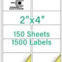 2" x 4" Mailing Labels,1500 Shipping Labels(150 Sheets),Printable White Address Labels for Laser/Inkjet Printer,Permanent Adhesive Sticker Labels