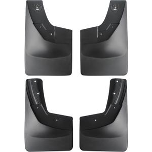 Amooca 2014-2018 Chevy Silverado 1500 and 2015-2018 2500 3500 Custom fit No Drill Mud Flaps Mud Guards Flare Splash Guards Kits Molded 4 Piece Set NOT for GMC Sierra(Black)