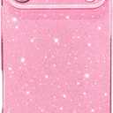 Hython Case for iPhone 17 Pro Case Glitter Cute Sparkly Shiny Bling Sparkle Phone Cases 6.3", Thin Slim Fit Soft TPU Bumper Shockproof Rubber Protective Cover for Women Girls Girly, Bright Pink