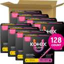 U by Kotex Click Compact Tampons, Regular Absorbency, Unscented, 128 Count (8 Packs of 16) 