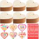 Blueweenly 48 Pcs Easter's Wooden Heart for Crafts Sunday School Crafts for Kids Jesus Loves Me Heart Religious Art Kit for Classroom, Church DIY Art Valentine Exchange Project Gift Activity