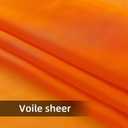 youleyar Solid Sheer Rod Pocket Curtain Voile Draperies 2 Panels White Beige Orange Grey Coffee 60 Inch Width 108 Inch Long 1 Pair for Kitchen Bedroom Children Living Room Yard(Orange,60W108L)