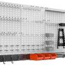 TORACK 109 PCS Pegboard Wall Organizer 4 ft. Garage Metal Pegboard Utility Tool Storage Kit w/Toolboard Hooks & Pegboard Hooks Accessories, Wall Mounted Storage Bins & Shelf (Grey)