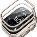 ESR 2 Pack Armorite Screen Protector for Apple Watch Ultra 3 / Ultra 2 / Ultra (49 mm), Military Grade Protection, Tempered Glass Film with Aluminum Alloy Frame, Keep Original, Titanium