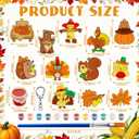 delaimastor 24Pcs Thanksgiving Turkey Craft Wood Color Your Own Keychains DIY Wooden Fall Turkey Keychains Crafts Kits for Thanksgiving Party School Home Active Favors Gifts (yellow)