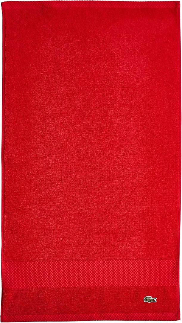 Lacoste Heritage Anti-Microbial Supima Cotton Hand Towel, Magenta, 16" x 30"  Absorbent & Quick Drying, Premium Super Soft Bath Towel, Bathroom Essential, Gift for All Occasions, Machine Washable