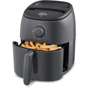 DASH Tasti-Crisp Electric Air Fryer Oven, 2.6 Qt., Grey  Compact Air Fryer for Healthier Food in Minutes, Ideal for Small Spaces - Auto Shut Off, Analog, 1000-Watt