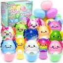 24 Pack Prefilled Easter Eggs with Squishy Toys Axolotl Slow Rising Squishy Toys Easter Eggs Filled for Kids Easter Basket Stuffers Party Favors