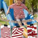 Boys Oversized Striped T-Shirt with Chest Pocket Short Sleeve Crew Neck Casual Summer Tee for Boys 5-14 (Red)
