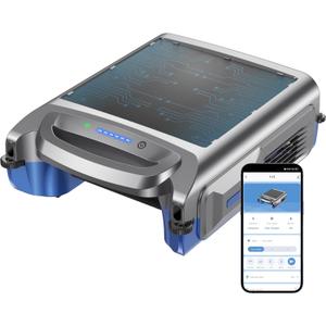 2026 New V1T Solar Pool Skimmer, Robotic Pool Surface Skimmer Cleaner with App Control, 7L Large Basket 24/7 Cleaning Smart Obstacle Avoidance Dual Charging Options Ideal for Above Ground Pool