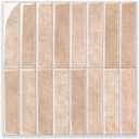 Alwayspon 10 Sheets 12inch/30.5cm 3D Vinyl Backsplash Tiles, Self-Adhesive Peel and Stick Wall Tile Stickers Stick on Subway Tiles for Kitchen Bathroom Wall, Warm Beige Pink