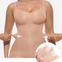 Lover-Beauty Shapewear Bodysuit Tummy Control Butt Lifter Body Shaper for Women, Dark Beige, XS/S