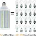 60W Super Bright light bulbs , 7800 High Lumen LED Corn Light Bulb (450W Equivalent), E26 Base Daylight White 5000K, Energy Saving Light for Garage Warehouse Outdoor Indoor Backyard Barn Workshop