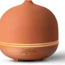 Stone Diffusers for Essential Oils Large Room,500ml Handmade Ceramic Diffuser with 4 Timer & 10 Ambient Light Settings for Home Office (Terracotta)
