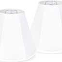 GO&SO White Bell Lamp Shades Set of 2 Small Beside Lampshades- 6" Top x 13" Bottom x 10.6" High(Spider) Traditional Linen Lamp Shade for Table Lamps - Replacement Lampshade - Assembly Required