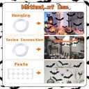 3 x 12PCS Halloween Hanging Bat Decorations with Glowing Eyes, Spooky Realistic Halloween Decorations for Yard Outdoor and Indoor Party Supplies (3 Styles)