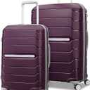 Samsonite Freeform 2-Piece Luggage Set - Carry-On & Large Checked Luggage with Dual Spinner Wheels - Durable Polypropylene Hardshell - TSA Lock, Airline-Approved - Expandable - Amethyst Purple