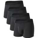 DAVID ARCHY Men’s Underwear Stretch Soft Trunks Underwear Breathable with Fly Support Pouch Performance Boxer Briefs for Men 4 Pack (M, Black)