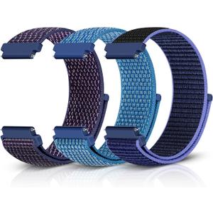 Relting Sport Loop Nylon Band 16mm 18mm 19mm 20mm 22mm Watch Band Quick Release,Soft Fabric Nylon Adjustable Replacement Wristband Strap for Men Women (Indigo+Cape Blue+Midnight Blue)