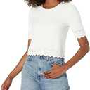 Club Monaco Women's Fancy Stitch Short Sleeve Tee, XL