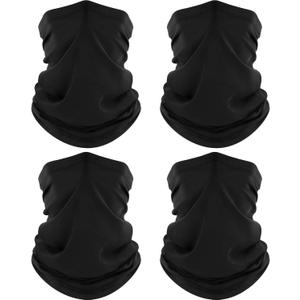 ROXUN 4 Pack Neck Gaiter, Cooling Breathable Face Mask UV Protection Scarf Hiking Bandana for Men/Women