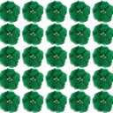 PATIKIL 2" Chiffon Flowers, 30Pcs Fabric Flowers Sewing Appliques Embellishments with Rhinestone Pearl for DIY Crafts Wedding Headbands Party Decoration, Green
