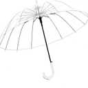 ThreeH Clear Bubble Travel Umbrella Automatic Open 16 Steel Ribs Extra Large Windproof Pvc Dome for Wedding, Prom, Graduation, Outdoor Events (Silver)