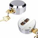 2 Pack Hidden Shackle Padlock Heavy Duty Trailer Lock Keyed Alike, Anti Theft 2.87/73mm Solid Steel Puck Locks Fits for Trailers, Trucks, Vehicles, Garage, Shipping Container